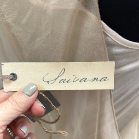 Saivana White Tank Top with Bib Collar and Asymmetrical Cut Out Design - Picture 3 of 8